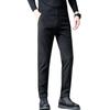Men's Velvet Winter Pants: High-Grade Woolen, Elastic, Thick, Warm Casual Wear for Dad