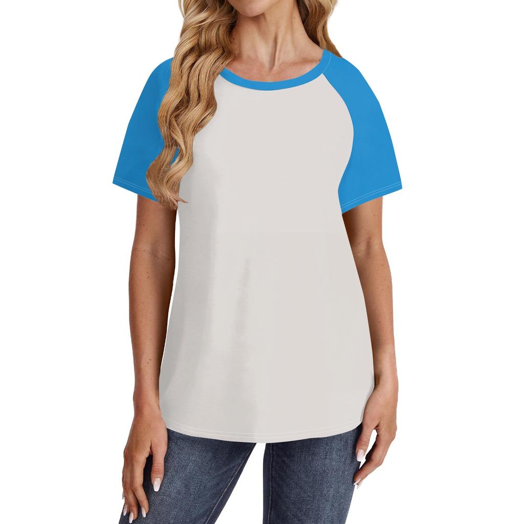 Women's Short Sleeve T Shirts Round Neck Cute Tunic Tops Basic Tees Blouses Loose Fit Pullover