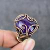 Sage Amethyst Handmade Copper Wire Wrap Jewelry Ring Size 8 C0m58