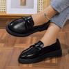 2024 New Spring and Autumn Women's Casual Shoes Small Leather Shoes Women's Round Head Foot Muffin Women's Platform Single Shoes Women