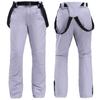 Couple's Solid Color Warm Thick Waterproof Pocket Strap Ski Pants For Men And Women