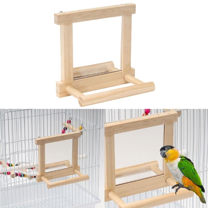 Wooden Bird Perch Natural Wood Bird Perch Stand Parrots Platform Cage Accessories Branches Perch Rod Stand