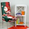 Yousheng Christmas Chair Cover Dustproof Cartoon Santa Snowman Print Stretchable Fabric Anti-slip New Year Party Decoration Chair Protective Sleeves