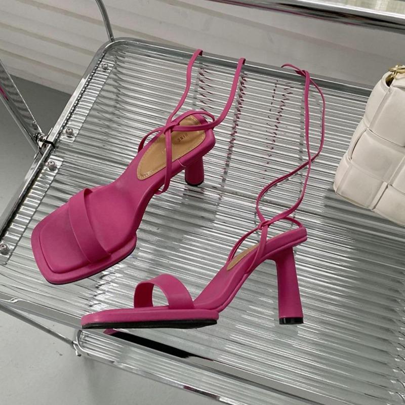 Fashion 2025 Summer New Fashion Ankle Strap Sandals Women Thin High Heels Lace-Up Dress Pumps Outdoor Gladiator Sandals Zapatos De Mujer