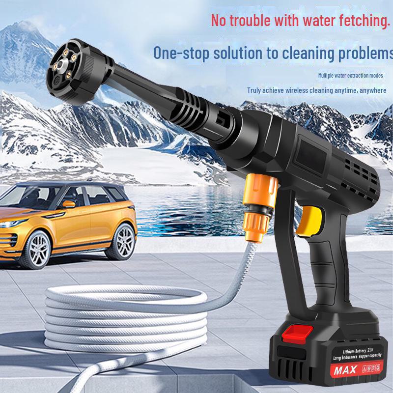 Portable High-Pressure Cordless Car Wash Machine with Rechargeable Battery