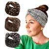 Leopard Print Cross Headband for Women, Fashionable Beauty Girl Fashion Headband, Face Wash Makeup Elastic Headband