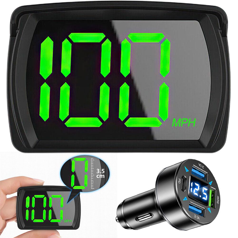 Digital GPS Speedometer Overspeed Alarm Car Head Up Display Speed RPM MPH HUD GPS Speedometer Projector with Odometer LCD