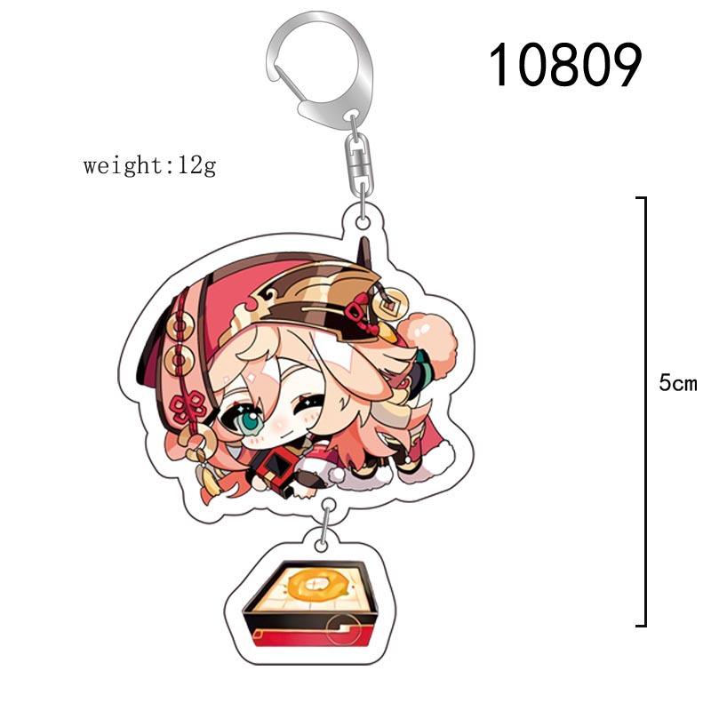 Cute Genshin Impact Acrylic Keychain Yoimiya Kazuha Kamisato Ayaka Rosaria Figures Pendant Keyring Ornament