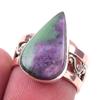 Ruby In Zoisite Handmade Lab-Created 925 Sterling Silver Two Tone Ring S.6 H9a05