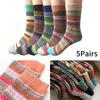 5pairs Women Wool Cashmere Lady Thick Winter Socks Warm Soft Solid Casual Socks