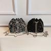 Versatile And Trendy Sequin Bucket Bag With A Touch Of Sophistication, Featuring A Versatile Chain Strap For Shoulder Or Crossbody Wear.