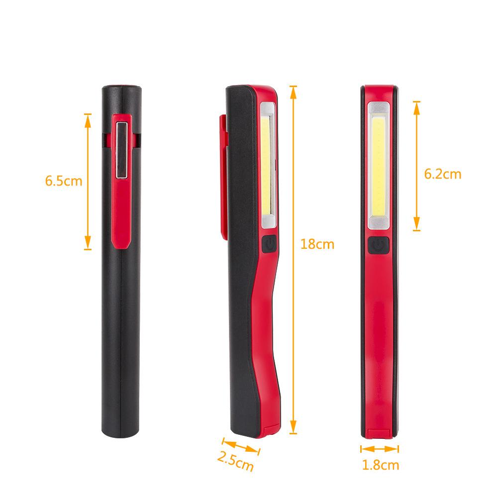 COB LED Light USB Rechargeable Magnetic Inspection Work Pocket Pen Flashlight