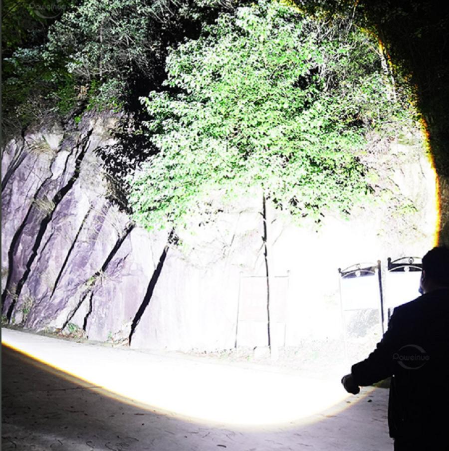 High Power LED Flashlight Fluorescent Torch Rechargeable Powerful Long Range Flashlight Built-in 3000mah Battery With COB Light