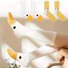 Funny Socks for Women New Mid-tube Socks for All Seasons Cute Cartoon Big White Goose and Little Yellow Duck Couple Socks