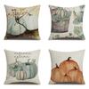 Thanksgiving Linen Pillowcase Autumn Pumpkin Print Pillow Cushion Cover