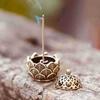 Retro Copper Small Lotus Hollow Out Incense Stick Burner Brass Incense Holder