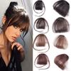 False Synthetic Air Bangs Hair Clip Extension Synthetic Fringe Natural Hairpiece for Women Girls Clip Bang Wigs Black Brown