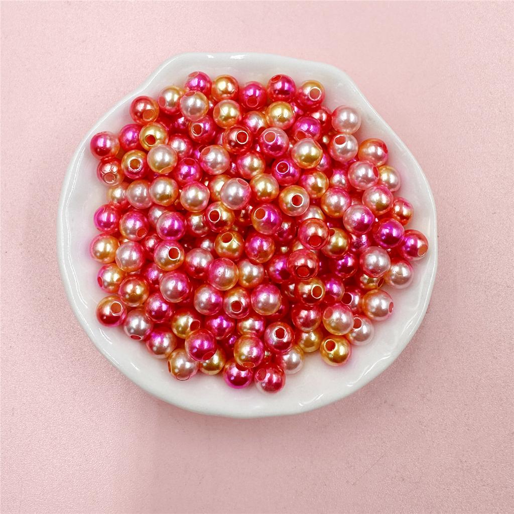 Handmade Illusion Colored Jewelry Accessories 100Pcs Beads Round Beads 6mm Straight Hole DIY Acrylic Women