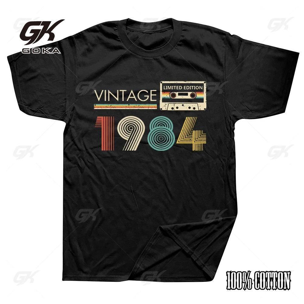 Cassette Vintage 1984 40th Years Old Birthday Party Men T Shirt Limited Edition Retro Graphic Tees Cotton Tops Classic T-shirts