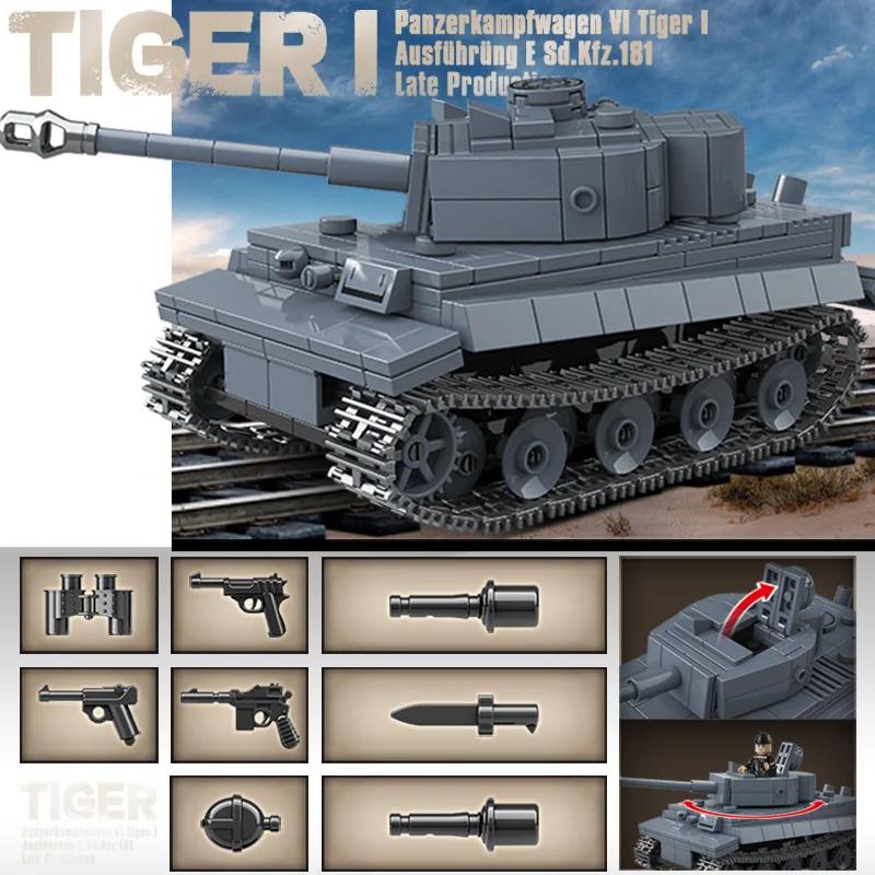 Ww2 Military World War German Leopard Medium Tank Building Blocks Bricks Kid Educational Toys for Children Boy Christmas Gifts