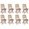 Day and Night - Day and Night Folding Garden Chairs 8 Units and Cushions Solid Acacia Wood