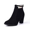 Boots High Heels Ankle Women Boots Fashion Chunky Heel Ladies Short Boots Shoes Khaki Female Shoes