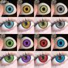 Eyeshare Colored Contact Lenses Cosplay Anime Character Eye Makeup Lenses Red Halloween Carnival Night Contact Lenses Purple Beauty Soft Lenses 1 Pair
