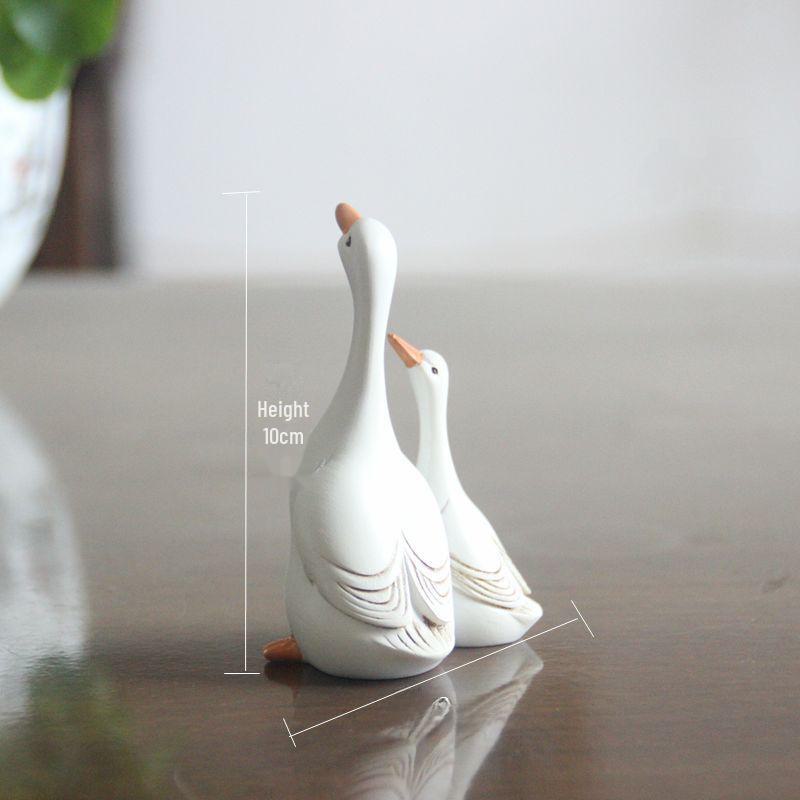 Mother and Child Duck Garden Resin Ornament for Courtyard Decoration
