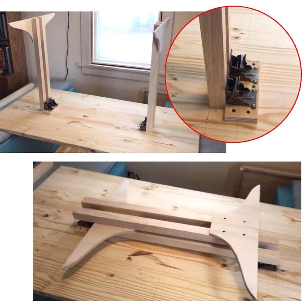 Chair Extension Fold Feet Hinges Support Frame Self-Locking Folding Hinge Table Leg Fittings