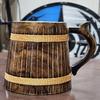 Stylist Beautiful Design Drinking Wood Beer Mug 12.7 Cm Christmas Gift