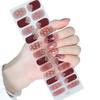 Yousheng 1 Set Gel Nail Stickers for Fragile Nails Easy Removal Waterproof Nail Art Stickers DIY Nail Art Decals with File Wooden Stick Cotton Pad