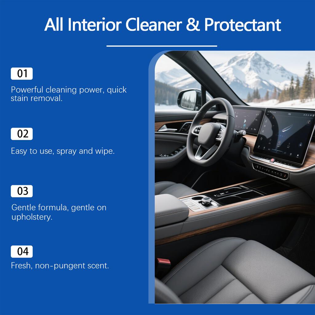 Car Interior Cleaning & Care Spray - A Universal Spray for Interior Cleaning,Surface Stain Removal and Care of Leather & Fabrics