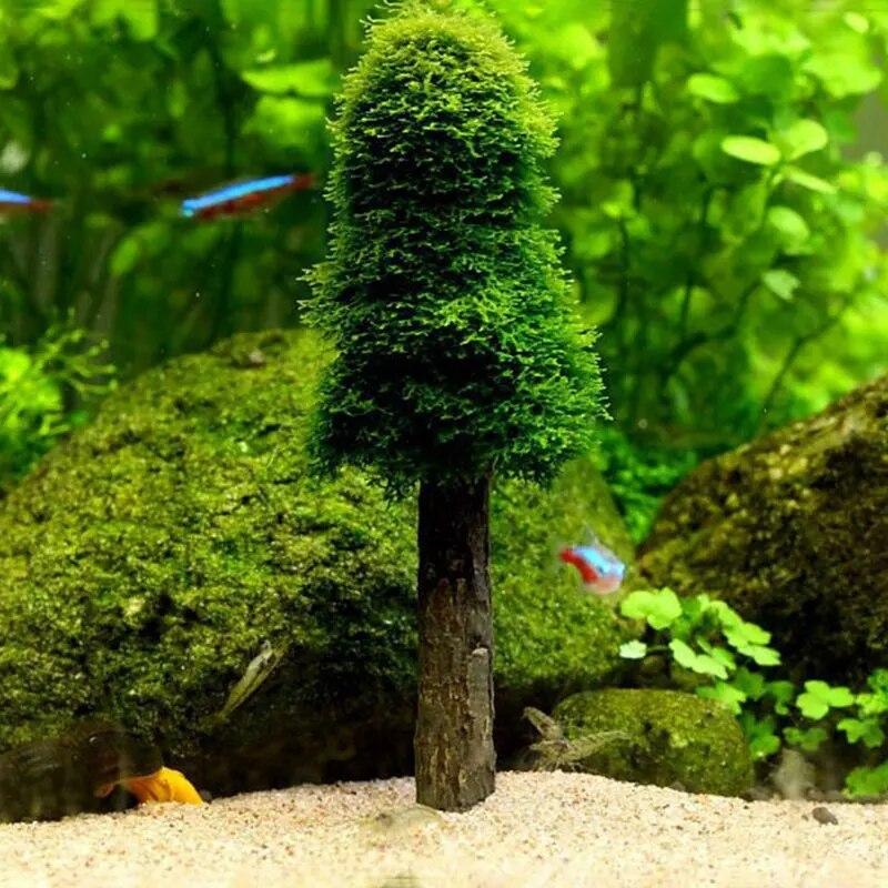Aquarium Decoration Supplies Green Moss Simulation Christmas Tree Fish Tank Decor Landscape Ornament