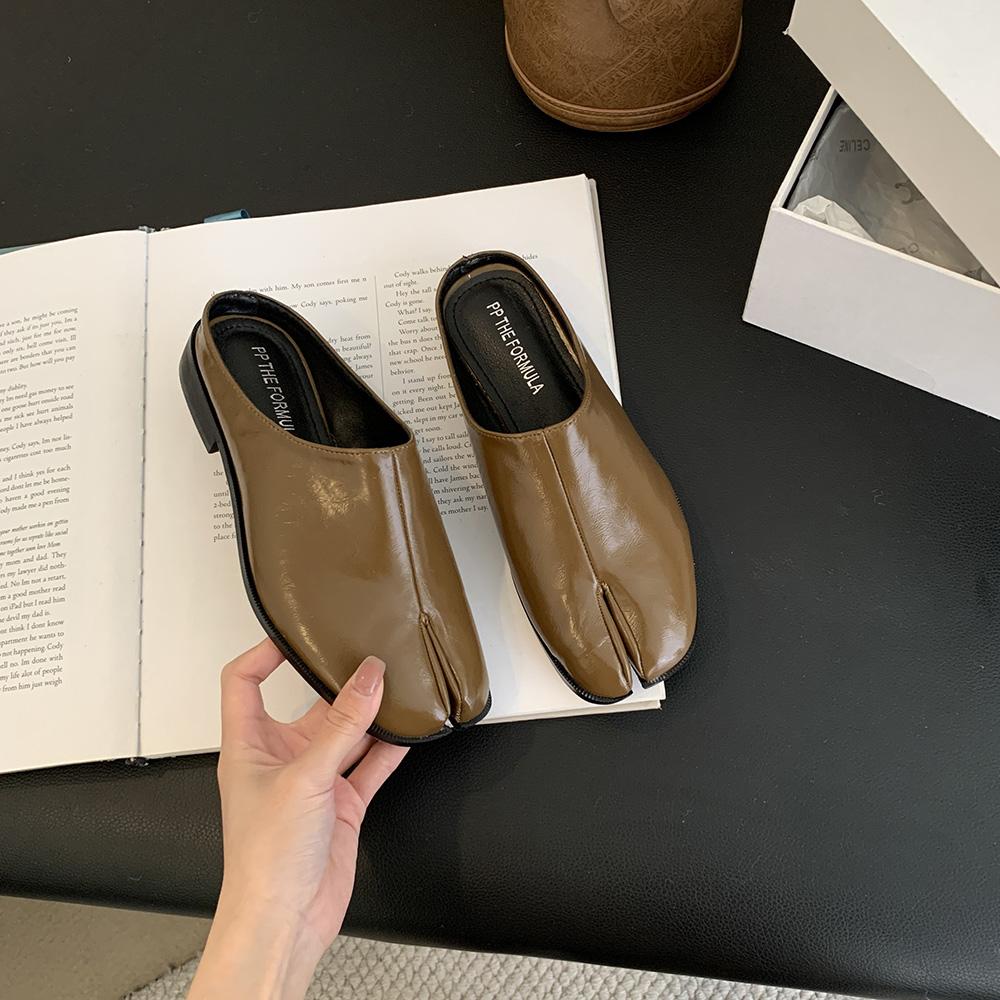 Fashion Fashion Women Slippers Clip Toe Outside Mules Slides Casual Dress Shoes Low Heeled Black Brown Beige Dress Shoes Woman Size 39