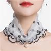 Mesh Pearl Pendant Fake Collar Elegant Printed Women False Collar Ruffle Lace Small Scarf Shiny Headware Dress Accessories