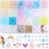 670Pcs Glass Bead Acrylic Beads Pendants For Jewelry Making DIY Bracelet Necklace