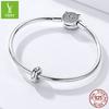 Beaded Bracelet Silicone Silver Accessories Fashion Platinum Plated S925 Sterling Silver Bright Bead Separator Scc1171