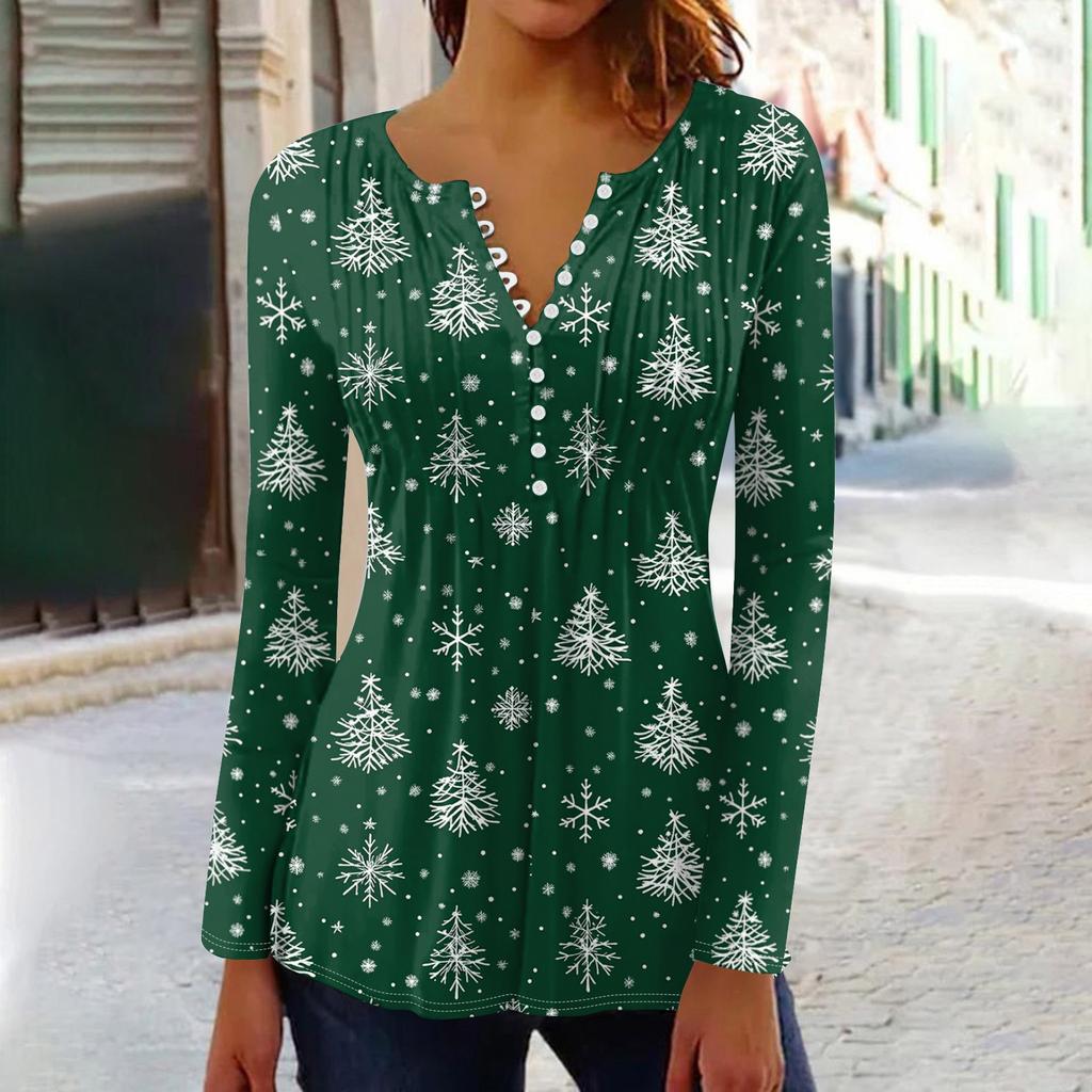 Long Sleeve Shirts For Women Fall Fashion Dressy Casual Blouses Trendy Pleated Tunic Tops For Leggings Christmas