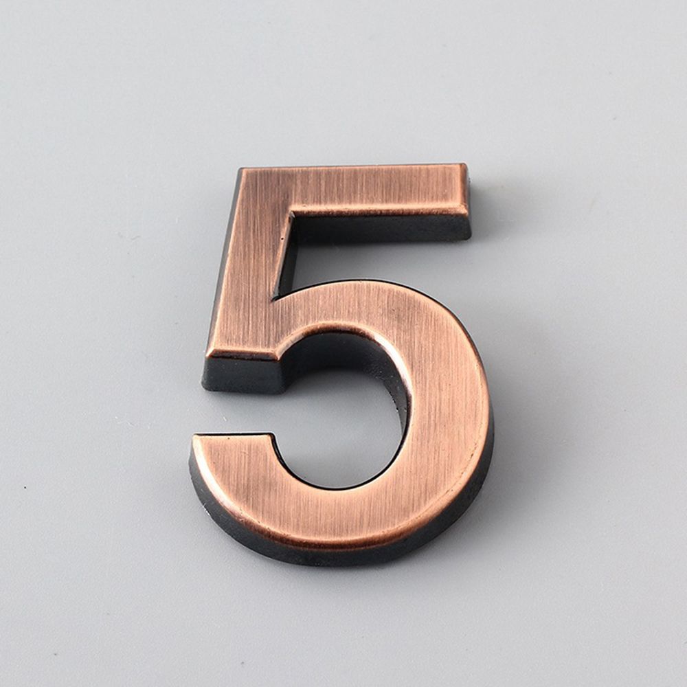 1 PC Waterproof Bronze ABS Plastic Numeral Room Number Digits Sticker Address Sign Door Plates