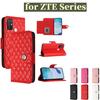 Чехол-кошелек из 6-цветной искусственной кожи с узором в ромбовидную клетку для ZTE Axon 60, Blade A35, A55, Nubia Focus Pro, Blade V70, V40s, A73, A52...