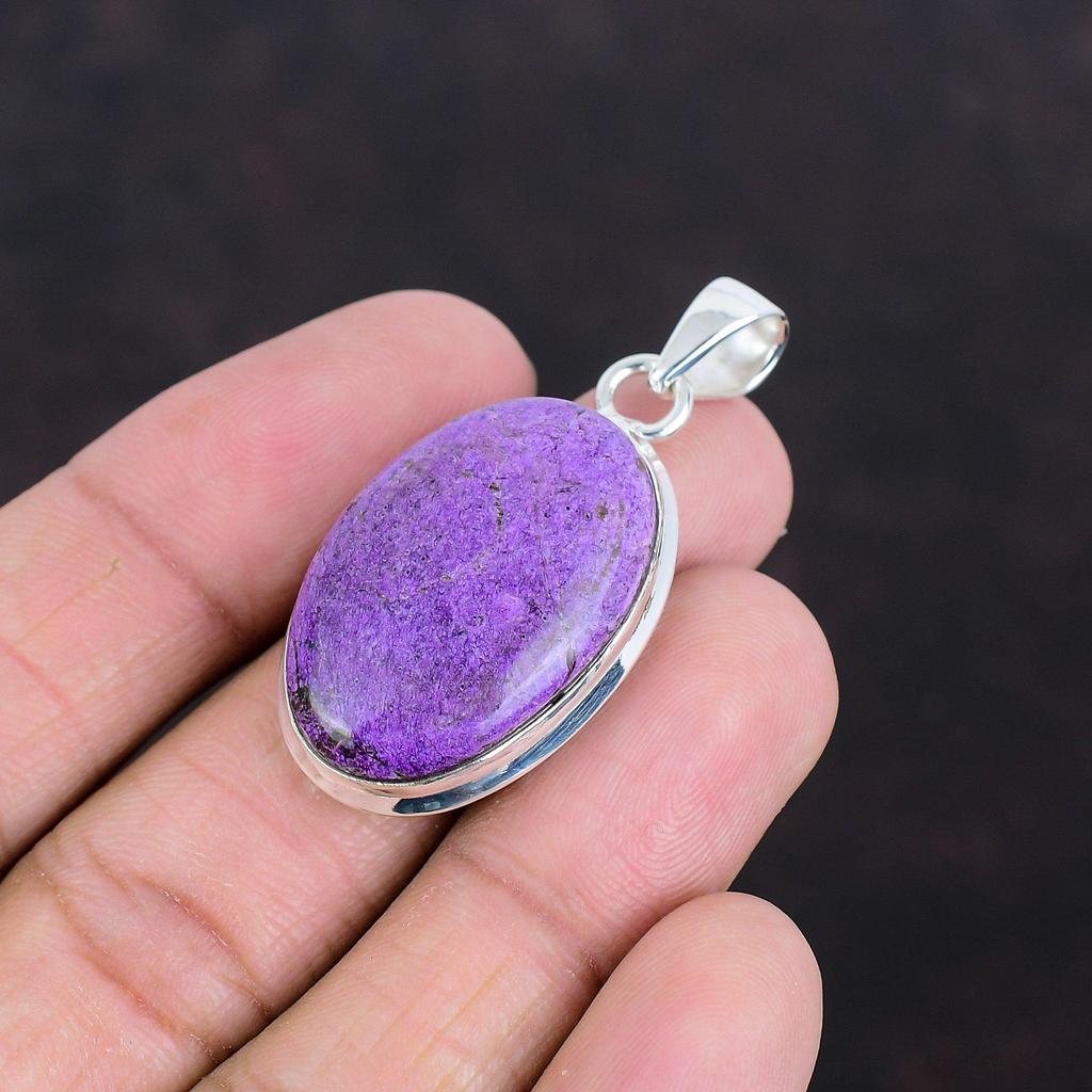 Purpurite Pendant Gemstone Pendant Dainty Jewelry 925 Sterling Silver Pendant Handmade Unique Pendant Latest Design Jewelry Engagement Gifts