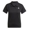 Tennis Climacool Club Series Minimalist Versatile Short Sleeve Polo Shirt Women Tops Black JZ4924