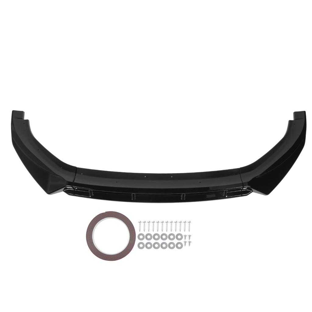 3Pcs Front Bumper Lip Spoiler Glossy Black Enhanced Aerodynamics Front Lip Spoiler Splitter Protecto