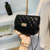 Rhombus Solid Color Chain Small Square Bag 2025 Summer New Trend Fashion Shoulder Bag Simple Messenger Women's Bag