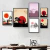 Japanese Style Architectural Scenery Decorative Mural Modern Sofa Background Wall Decorative Painting Living Room Bedroom Canvas