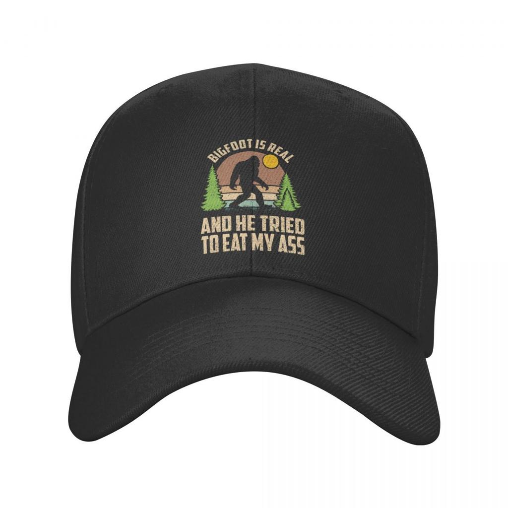 Classic Bigfoot Is Real And He Tried To Eat My Ass Baseball Cap Unisex Women Custom Adjustable Unisex Dad Hat Hip Hop Snapback Caps