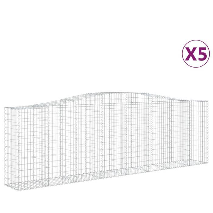 VidaXL 5x Arched Gabion Baskets Arched Gabion Cages Gabion Walls Garden Fences Terrace Outdoor 3145972