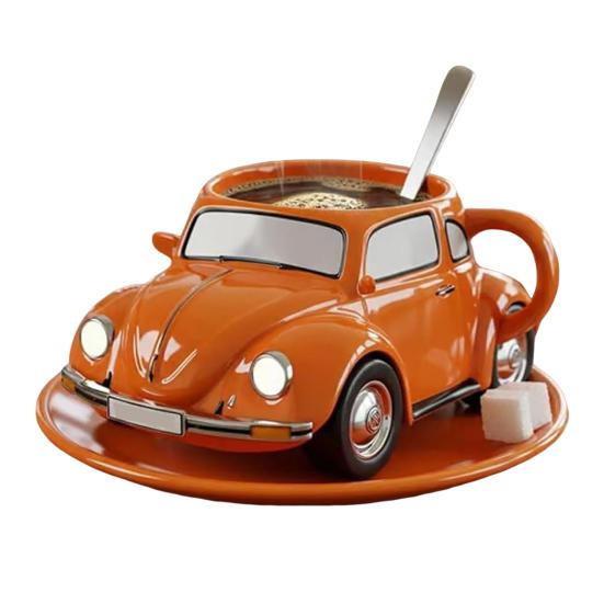 Beetle Shaped Coffee Mug Handmade Resin Beetle Tea Cup Home Office Decor Coffee Mug Gift for Car Fans Beetle Lovers