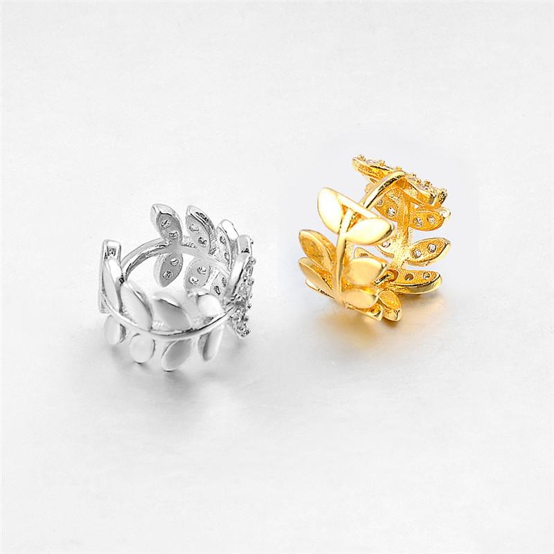 Fashionable Branch Diamond Earrings, Simple and Elegant Willow Leaf Earrings