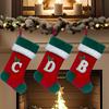 18 Inches Monogram Christmas Stockings with Letters Embroidered Initials Xmas Hanging Stockings for Fireplace